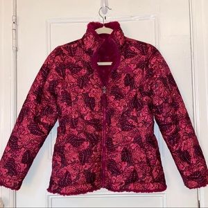 Reversible Fuzzy The North Face zip up jacket